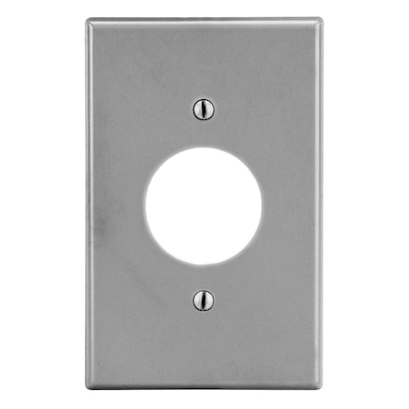 Hubbell Wiring Device-Kellems Wallplate, Mid-Size 1-Gang, 1.40" Opening, Gray PJ7GY